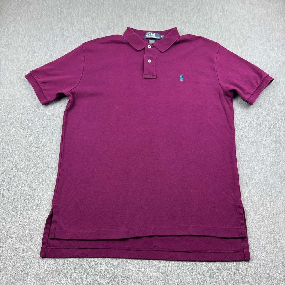 Vintage Polo Ralph Lauren Shirt Mens Medium Purple Classic Fit Cotton Small Pony